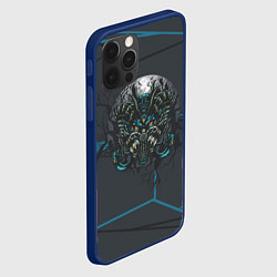 Чехол для iPhone 12 Pro Max Голова монстра в противогазе, цвет: 3D-тёмно-синий — фото 2
