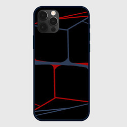 Чехол iPhone 12 Pro Max Геометрические линии сине-красные