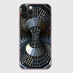 Чехол для iPhone 12 Pro Max Механистический индустриальный паттерн Броня Mecha, цвет: 3D-серый