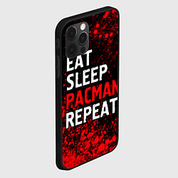 Чехол для iPhone 12 Pro Max Eat Sleep Pacman Repeat Арт, цвет: 3D-черный — фото 2