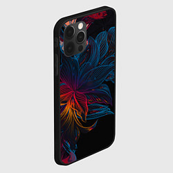 Чехол для iPhone 12 Pro Max Радужные цветы, цвет: 3D-черный — фото 2