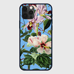 Чехол для iPhone 12 Pro Max Цветы Сине-Цветочный Букет, цвет: 3D-черный