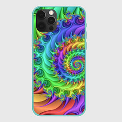 Чехол iPhone 12 Pro Max Красочная фрактальная спираль Узор Colorful fracta