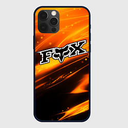 Чехол для iPhone 12 Pro Max FOX RACING - ФОКС СИЯНИЕ, цвет: 3D-черный