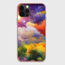 Чехол для iPhone 12 Pro Max Красочный горный пейзаж Грузия Colorful mountain l, цвет: 3D-светло-розовый