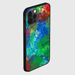 Чехол для iPhone 12 Pro Max Разноцветные кляксы, цвет: 3D-черный — фото 2