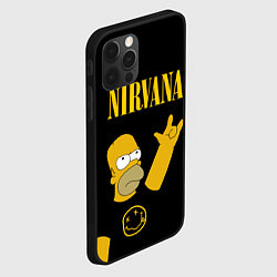 Чехол для iPhone 12 Pro Max NIRVANA ГОМЕР СИМПСОН, SIMPSONS, цвет: 3D-черный — фото 2