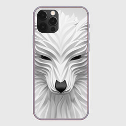 Чехол iPhone 12 Pro Max Волк - белый