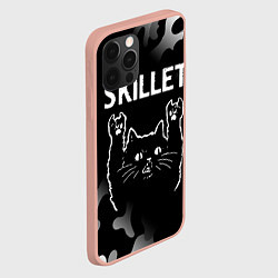 Чехол для iPhone 12 Pro Max Группа Skillet и Рок Кот, цвет: 3D-светло-розовый — фото 2