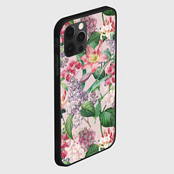 Чехол для iPhone 12 Pro Max Цветы Розовые Лилии и Сирень, цвет: 3D-черный — фото 2