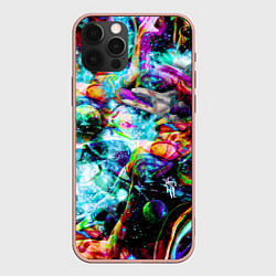 Чехол для iPhone 12 Pro Max Красочный космос, цвет: 3D-светло-розовый