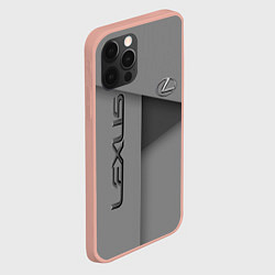 Чехол для iPhone 12 Pro Max Lexus - серая абстракция, цвет: 3D-светло-розовый — фото 2