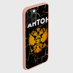 Чехол для iPhone 12 Pro Max Имя Антон и зологой герб РФ, цвет: 3D-светло-розовый — фото 2