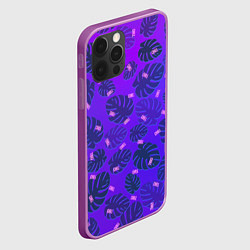 Чехол для iPhone 12 Pro Max Неоновый Chill и пальмовые листья, цвет: 3D-сиреневый — фото 2