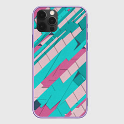 Чехол для iPhone 12 Pro Max Striped, цвет: 3D-сиреневый