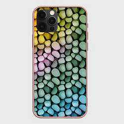 Чехол iPhone 12 Pro Max Морские розовые голубые желтые камешки