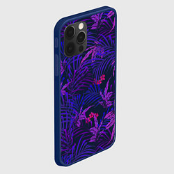 Чехол для iPhone 12 Pro Max Цветы Красные В Ночных Джунглях, цвет: 3D-тёмно-синий — фото 2