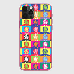 Чехол для iPhone 12 Pro Max Дональд Трамп, цветной паттерн, цвет: 3D-малиновый