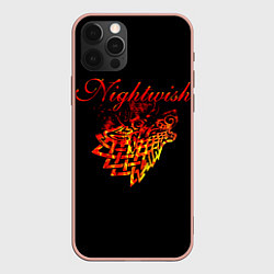Чехол iPhone 12 Pro Max Nightwish кельтский волк с горящей головой