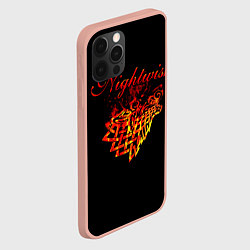 Чехол для iPhone 12 Pro Max Nightwish кельтский волк с горящей головой, цвет: 3D-светло-розовый — фото 2