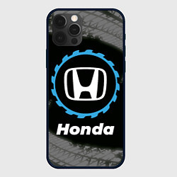 Чехол для iPhone 12 Pro Max Honda в стиле Top Gear со следами шин на фоне, цвет: 3D-черный