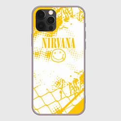 Чехол для iPhone 12 Pro Max Nirvana - нирвана смайл, цвет: 3D-серый