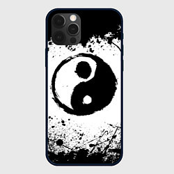 Чехол для iPhone 12 Pro Max Инь Янь Гранж, цвет: 3D-черный