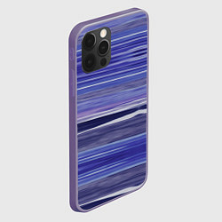 Чехол для iPhone 12 Pro Max Абстрактный синий полосатый узор, цвет: 3D-серый — фото 2