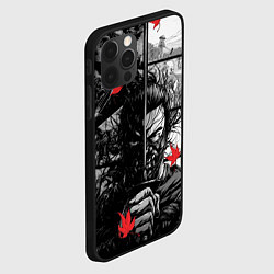 Чехол для iPhone 12 Pro Max Ghost of Tsushima Призрак Цусимы Дзин Сакай, цвет: 3D-черный — фото 2