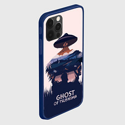 Чехол для iPhone 12 Pro Max Призрак Цусимы Самурай, цвет: 3D-тёмно-синий — фото 2