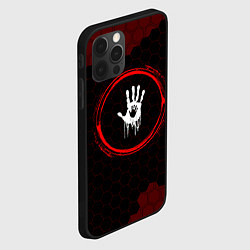 Чехол для iPhone 12 Pro Max Символ Death Stranding и краска вокруг на темном ф, цвет: 3D-черный — фото 2