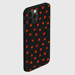 Чехол для iPhone 12 Pro Max Love Death and Robots red pattern, цвет: 3D-черный — фото 2