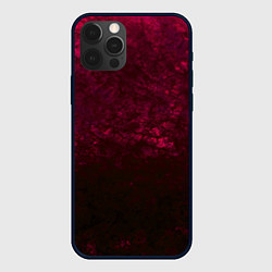 Чехол для iPhone 12 Pro Max Темно-красный абстрактный узор текстура камня, цвет: 3D-черный