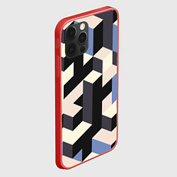 Чехол для iPhone 12 Pro Max Изометрическая Мозаика, цвет: 3D-красный — фото 2