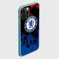 Чехол для iPhone 12 Pro Max Челси chelsea пламя, цвет: 3D-мятный — фото 2