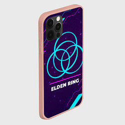 Чехол для iPhone 12 Pro Max Символ Elden Ring в неоновых цветах на темном фоне, цвет: 3D-светло-розовый — фото 2