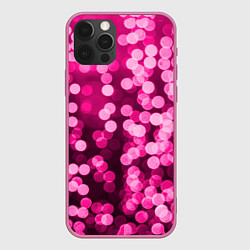 Чехол для iPhone 12 Pro Max Розовые блестки, цвет: 3D-малиновый