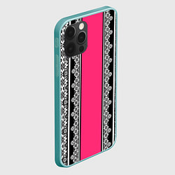 Чехол для iPhone 12 Pro Max Lace white Белое кружево, цвет: 3D-мятный — фото 2