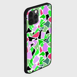 Чехол для iPhone 12 Pro Max Abstract pattern green pink spots, цвет: 3D-черный — фото 2