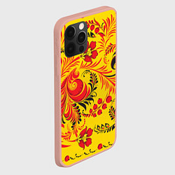 Чехол для iPhone 12 Pro Max Хохломская Роспись Цветы, цвет: 3D-светло-розовый — фото 2