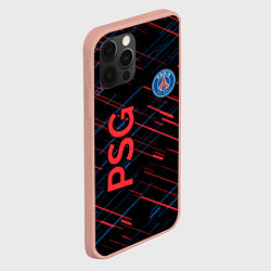 Чехол для iPhone 12 Pro Max Psg красные синие чёрточки, цвет: 3D-светло-розовый — фото 2