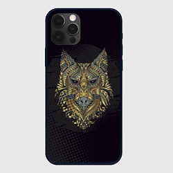 Чехол iPhone 12 Pro Max Голова волка с узорами