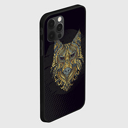 Чехол для iPhone 12 Pro Max Голова волка с узорами, цвет: 3D-черный — фото 2