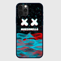 Чехол для iPhone 12 Pro Max Marshmello logo крапинки, цвет: 3D-черный
