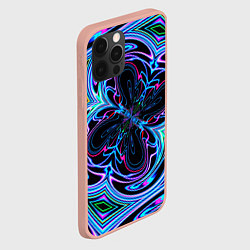 Чехол для iPhone 12 Pro Max Неоновые узоры и фигуры - Синий, цвет: 3D-светло-розовый — фото 2