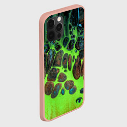 Чехол для iPhone 12 Pro Max Неоновый песок и камни - Зелёный, цвет: 3D-светло-розовый — фото 2