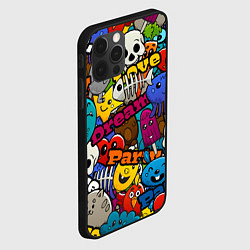Чехол для iPhone 12 Pro Max Красочный паттерн из мультяшных героев, цвет: 3D-черный — фото 2