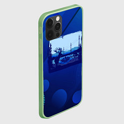 Чехол для iPhone 12 Pro Max Лось на фоне города, цвет: 3D-салатовый — фото 2
