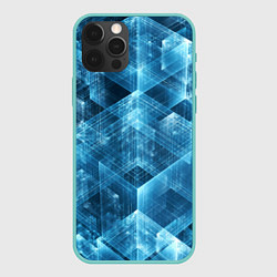 Чехол для iPhone 12 Pro Max GLASS CUBES, цвет: 3D-мятный