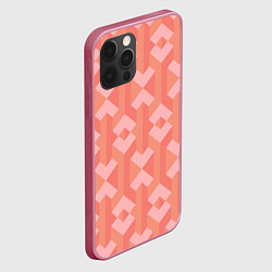 Чехол для iPhone 12 Pro Max Геометрический узор розового цвета geometric pink, цвет: 3D-малиновый — фото 2